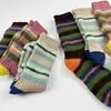 Outono e Inverno Novo Quente Plus Veludo Espessado Meias de Veludo de Vison para Mulheres com Sapatos de Pele Meias Listradas de Meia Panturrilha Estilo Coreano Atacado
