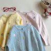 Suéter Bonito Bordado para Niñas 2025 Otoño Ropa de Primavera y Otoño para Niños 2025 Nuevo Cárdigan de Punto con Chaqueta para Niñas