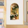 Papel de Parede Simples de Planta Verde em Vaso Imitação de Pintura a Óleo Adesivos de Parede Decorativos Parede de Fundo para Sala de Estar Decoração de Casa Adesivos de Parede Autoadesivos Pvc
