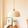 Araña de comedor de tela estilo wabi-sabi para dormitorio, tienda de ropa, tela de lino inspirada en Zen, adecuada para casa de huéspedes, mesita de noche, sala de té, luz cálida, estilo vintage