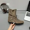 Primer Encuentro Temporada Estilo Retro Desierto Tacón Oculto Botas Vaqueras Mujer 2026 Otoño/Invierno Nueva Llegada Caña Corta Adelgazantes Botas Estilo Martin Moda