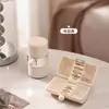 Nova caixa de viagem de joias estilo luxo com grande capacidade para guardar brincos, tarraxas, colares, pulseiras e anéis, de alta qualidade e requintada