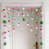 Cortina decorativa navideña con diseño de muñeco de nieve y gorro de Papá Noel para puerta de dormitorio y hogar.