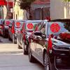 Coche de bodas calcomanías de palabras felices para coche no dejan marcas decoración de caravana de bienvenida de boda calcomanías de palabras tipo electrostático especial para bodas