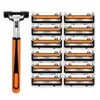 Comércio Exterior Atacado Novo Modelo Preto e Laranja Navalha Manual Lâmina de Camada Dupla Navalha de Barbear Navalha Manual Masculina Sudeste Asiático Suporte para Navalha