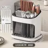 Porta-Hashis de Cozinha para Uso Doméstico, Escorredor Transparente para Facas, Garfos e Colheres, Cesto Balde Porta-Hashis Montado na Parede