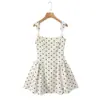 Vestido Colete Onda de Pontos Desejo Puro Francês Feminino 2025 Primavera Novo Decote Profundo Cintura com Cadarço Slim Fit Vestido Pontoon Feminino