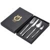 Amazon Cross-border Aço inoxidável estilo ocidental talheres faca e garfo colher pequeno homem cintura cinco peças principais bife faca e garfo alto valor terno