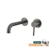 Torneira de parede oculta de latão para água quente e fria, design simples embutido, aço inoxidável 304