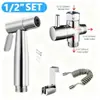 Set de Pistola Rociadora para Inodoro de Acero Inoxidable Transfronteriza, Boquilla Potenciadora de Grifo Bidet, Pistola Rociadora para Inodoro, Cabezal de Ducha