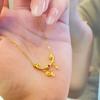 Red Riding Book Explosive Dragon e Phoenix Chengxiang Golden Handmade Neckchain Gentil Requintado Pequeno All-match Design Sense Clavícula Corrente