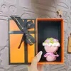 Regalo de Cumpleaños Llavero de Ramo de Hilo Rosa Artificial Llavero Hecho a Mano de Ganchillo Peluche Pequeño Regalo