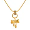 Colgante de Llave con Forma de Corazón de Acero de Titanio Chapado en Oro de 18K Estilo Coreano Ins Diseño de Nicho Sensación de Alta Gama Collar con Lazo para Mujer