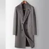 Abrigo de Hombre 2026 Otoño/Invierno Largo Por Encima de la Rodilla Doble Botonadura 100% Lana Lujo Ligero de Negocios Abrigo de Lana Doble Cara Hecho a Mano