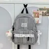 Mochila de Raya de Encaje Suave y Linda Estilo Nuevo Primavera y Verano para Mujer, Estilo Chica Dulce Fufu, Mochila Tesoro para Viajes Diarios en Color Morado Batata