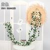 Decoración de arco de boda de ratán de rosa de simulación, paisajismo comercial con enredaderas que cubren la pared, flores artificiales al por mayor