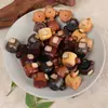 Sândalo Natural Cubo de Açúcar Gato Copo Acessórios DIY Pingente de Corrente de Celular Charme de Bolsa Escultura em Madeira Pequenos Acessórios