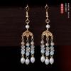Pendientes de estilo chino nuevo Yiman, clips para orejas sin perforación, versátiles, elegantes, accesorios para falda de cara de caballo Hanfu, Cheongsam, joyería para orejas, elegantes