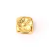 Acero de titanio de oro de 18k cuentas de cabeza de Buda cuentas de bola tejidas cuentas de flor cuadrada fundición de color cuentas sueltas collar pulsera diy venta al por mayor