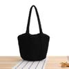 Dropshipping Nova Bolsa Balde Casual de Algodão Tecida à Mão de Cor Sólida com Estilo Preguiçoso Personalizado e Bolsa de Férias Versátil para Mulheres