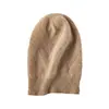 Gorro de punto de cachemira para mujer, adecuado para otoño e invierno, versátil y cálido, adecuado para cabezas grandes, hace que la cara se vea más pequeña, con protección para las orejas y diseño de punto trenzado