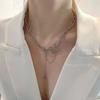 2022 Chegada Nova Borboleta Colar Mulheres Verão Moda Cyber Celebridade Clavícula Cadeia Luz Nicho de Luxo Design Sense ins Xi Double Layer Tassel
