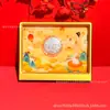 Oro Puro 999 Producto Nuevo Más Vendido Adorno de Pastel de Luna Pintura 3D Creativa Set de Exhibición de Mesa para el Festival de Mediados de Otoño Personalizable Venta al por Mayor