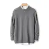 Otoño Invierno 2026 Nuevo Cárdigan 100% Lana para Hombre Cuello Semi-Alto Grueso Suéter Casual Versátil Holgado Tejido Prendas de Abrigo