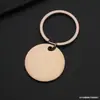 Chaveiro transfronteiriço de aço inoxidável placa redonda impressão colorida a laser material em branco presente de feriado gravação chaveiro de metal