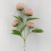 Flor de Peonía Artificial de un Solo Tallo con 4 Cabezas, Más Vendida Transfronteriza, Adorno para Decoración de Bodas y Hogar, Nuevo Modelo de Peonía Artificial en Amazon
