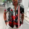 Comércio Exterior Amazon Venda Quente Camisa Masculina com Estampa Digital 3D Dia Nacional Canadense Manga Curta com Bolso Canguru Calças