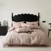 Nuevo juego de ropa de cama de cuatro piezas de gasa doble estampada, grado A, apto para bebés y madres, ropa de cama tejida estampada de doble capa para todas las estaciones