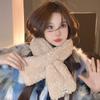 Guantes de felpa de invierno para mujer, bonitos guantes a prueba de frío, moda coreana, guantes cálidos con calefacción para los dedos, traje de bufanda al por mayor