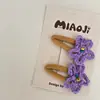 Par de pinzas para el pelo de flor de lana de color nuevo para niños, pinza para el pelo de bebé, pinza para flequillo