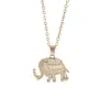 Collar con Colgante de Elefante con Diamantes Completos de Estilo Europeo y Americano, Creativo y Único, Diseño de Nicho, Colgante Animal Deslumbrante de Diseño Versátil