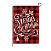 Bandera navideña de lino para jardín transfronteriza de Amazon, con estampado de árbol de Navidad y letras a cuadros, decorativa para patio al aire libre.