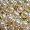 Atacado de Fábrica Alto Brilho ABS Mais Anel de Diamante Pingente de Pérola Pingente de Pérola Acessórios DIY Joias Casamento Doce Acessórios de Roupa