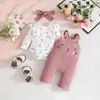 Conjunto de Overol con Estampado Floral de Manga Larga para Bebé Niña Transfronterizo, Pantalones y Top de Pana con Animales