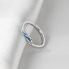 Love Lodge S925 Prata Esterlina Fresh Sweet ins Estilo Nicho Design Anel de Pena Azul R02217