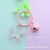 Chaveiro Colorido de Acrílico Transparente com Argola de Estrela Sino Fofo Miçanga DIY para Mochila Chaveiro