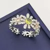 Anel Aberto de Margarida em Zircônia Integral de Luxo Leve, Anel Ajustável Fashion e de Alto Padrão para Dedo Indicador, Anel Exquisito Popular para Primavera e Verão