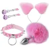 Pinza Divertida para Pelo de Oreja Pinza de Leche Tapón Anal Posterior Utensilios para Hombres y Mujeres Productos Sexuales sm Metal Traje Divertido Cola de Zorro