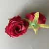 Pintura a óleo simulação retrô cabeça de rosa 8cm adereço de cabelo feito à mão grampo de cabelo chapéu de estudioso flor artificial diy cabeça de flor de seda tridimensional