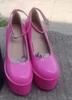 Nuevos Zapatos de Comercio Exterior talla grande para Mujer Tacones Altos de 14CM Moda Europea y Americana Cinturón con Hebilla Zapatos de Mujer Botas Talla Grande