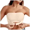 Top de tubo sexy sin costuras con botones frontales, anti-exposición, que no se cae, push-up, wrap-up, sujetador de espalda bonito para mujer, europeo y americano, transfronterizo