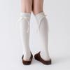 Calcetines Bajos de Cachemira para Otoño e Invierno para Mujer con Lazo de Cinta Rodilla Engrosados Cálidos Combinación Botas Calcetas Adelgazantes Versátiles