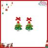 "Presente de Natal" Brincos de Árvore de Natal com Laço para Mulheres 2023 Novo Estilo Brincos Elegantes com um Toque de Luxo