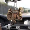 Chapéu de Cowboy de Jeans Novo com Selim Transfronteiriço Botas Decoração de Retrovisor de Carro Velho Oeste Chaveiro Pingente