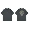 Camiseta de Verão com Estampa de Pedra Transfronteiriça, Manga Curta, Estampa de Bússola, Espuma 3D, Gola Redonda, Ombro Caído, Casual, Caimento Solto, Unissex