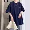 Americano manga curta homens verão design sentido nicho moda all-match camiseta pesada estilo hong kong cor sólida roupas de marca de moda masculina